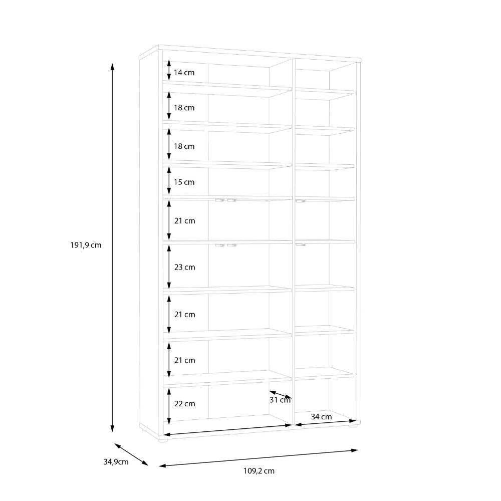 Armoire multi-usage 6 portes 109x35x192 couleur chêne Medea