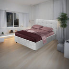 Letto una piazza e mezza con contenitore Ascoli 142x210x110H tessuto Enjoy colore grigio