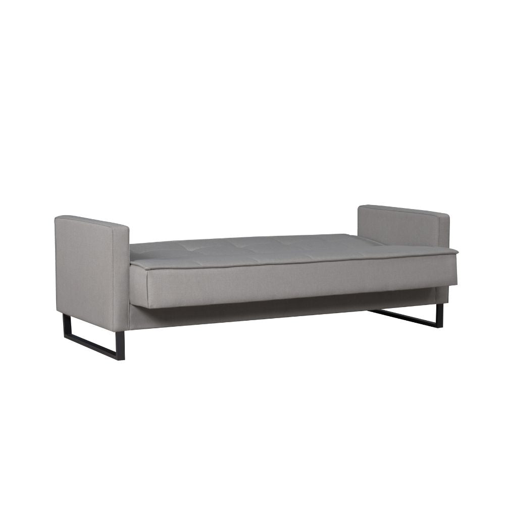 Divano letto con contenitore 3 posti in vellutino colore grigio - Legen