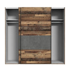 Armadio 2 ante scorrevoli 120x42x190.5H colore quercia e grigio cemento Zeno