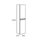 Colonne de salle de bain suspendue avec 2 portes laquée blanche 35x31x150H cm - Moider