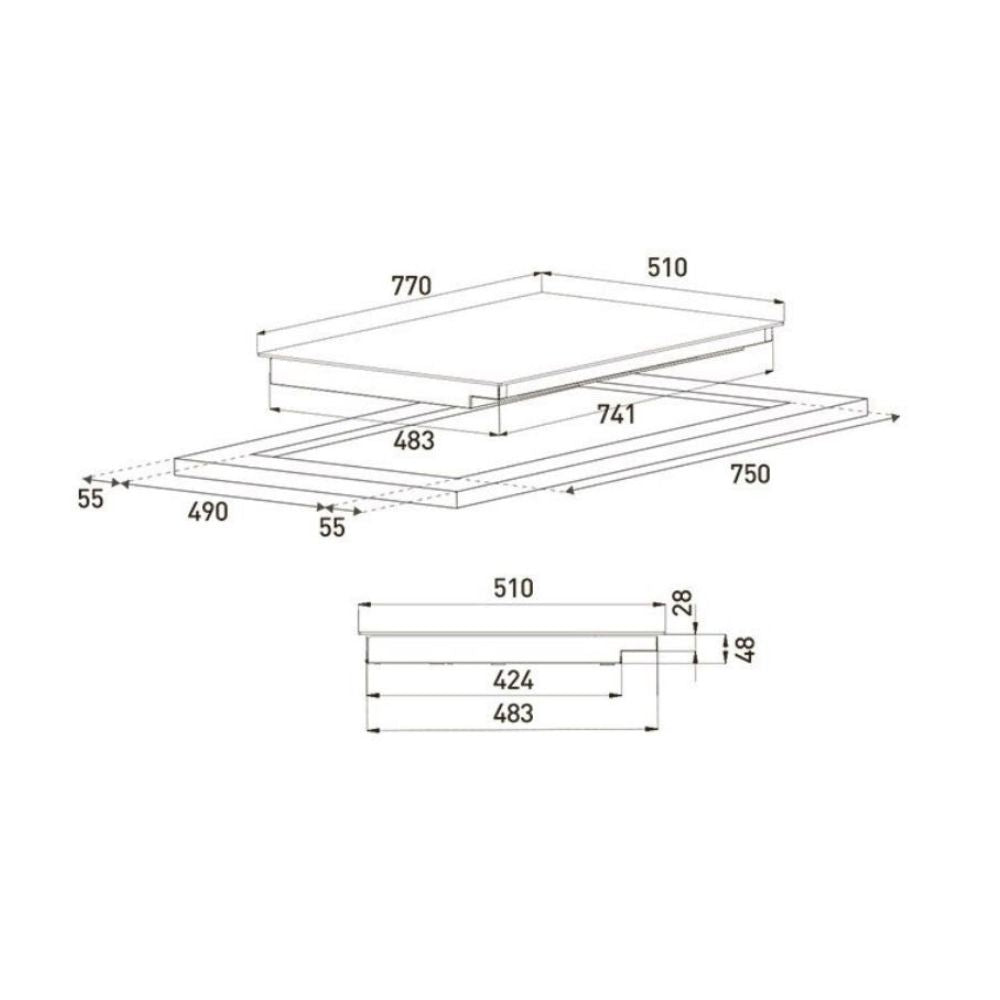 Piano cottura induzione GIEI824414HF 4 fuochi comandi touch power nero Grundig