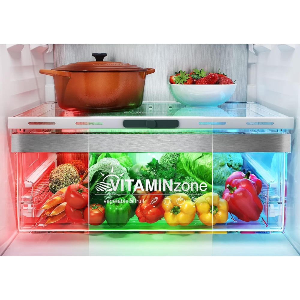 Réfrigérateur congélateur pose libre Total NO FROST 355L Dark Inox - Grundig GKPN66940LXRW