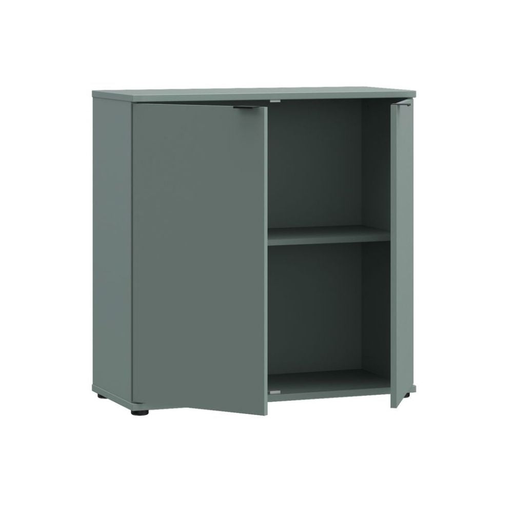 GNMK221-U59 MEHRZWECK-UNTERSCHRANK SEGNO MIT ZWEI TÜREN, SALBEIGRÜN, L80CM