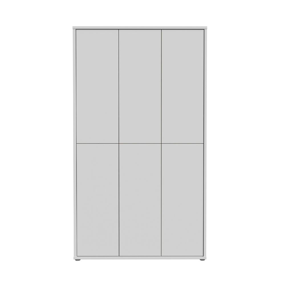 Armoire multi-usage 6 portes 109x35x192 coloris gris clair Medea