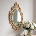 Specchio decorativo ovale da parete 36x53 cm con cornice barocca gold MR5501