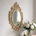 Specchio decorativo ovale da parete 36x53 cm con cornice barocca gold MR5501