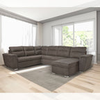 Divano angolare con letto e 2 contenitori colore khaki - Indaol
