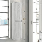 Hängender Badschrank 35x150H cm Eiche eisgrau - Foltin