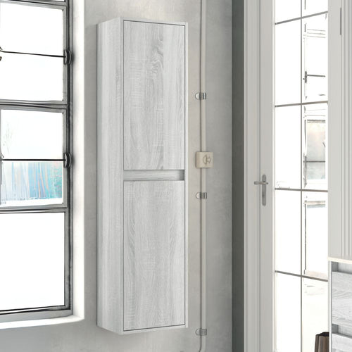 Colonna da bagno sospesa 35x150H cm colore rovere grigio ghiaccio - Foltin