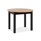 Tavolo rotondo allungabile colore quercia e nero 100x76H cm - Circe
