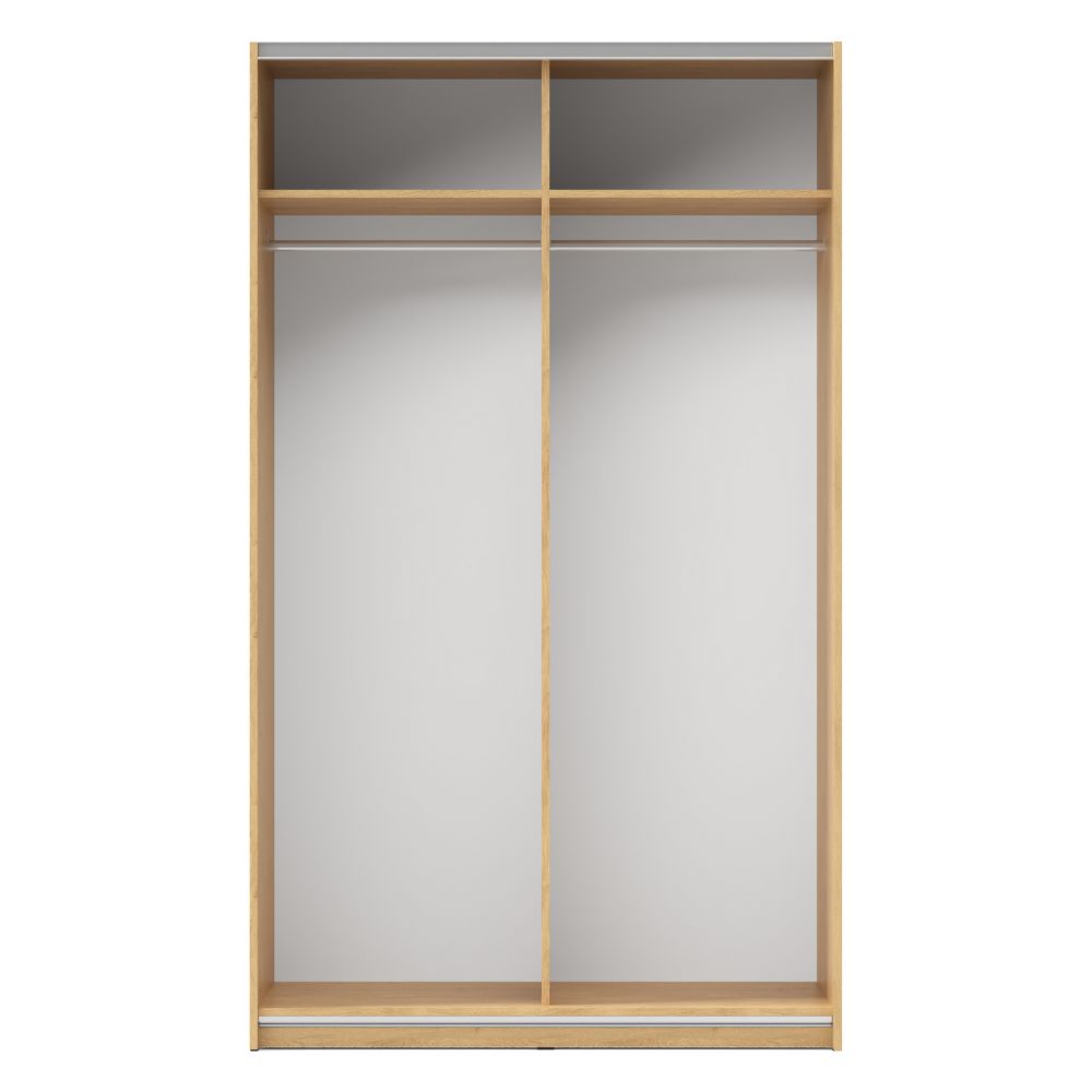 Armadio con ante scorrevoli colore bianco con specchio 120x205H cm - Bedos