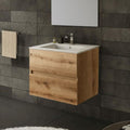 Mobile da bagno sospeso 60 cm colore rovere quercia con cassetti e lavabo incluso - Rondel