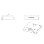 HOTTE SOUS-MEUBLE SAMET 60 CM MOTEUR SIMPLE, COLORIS INOX (DK6-611)