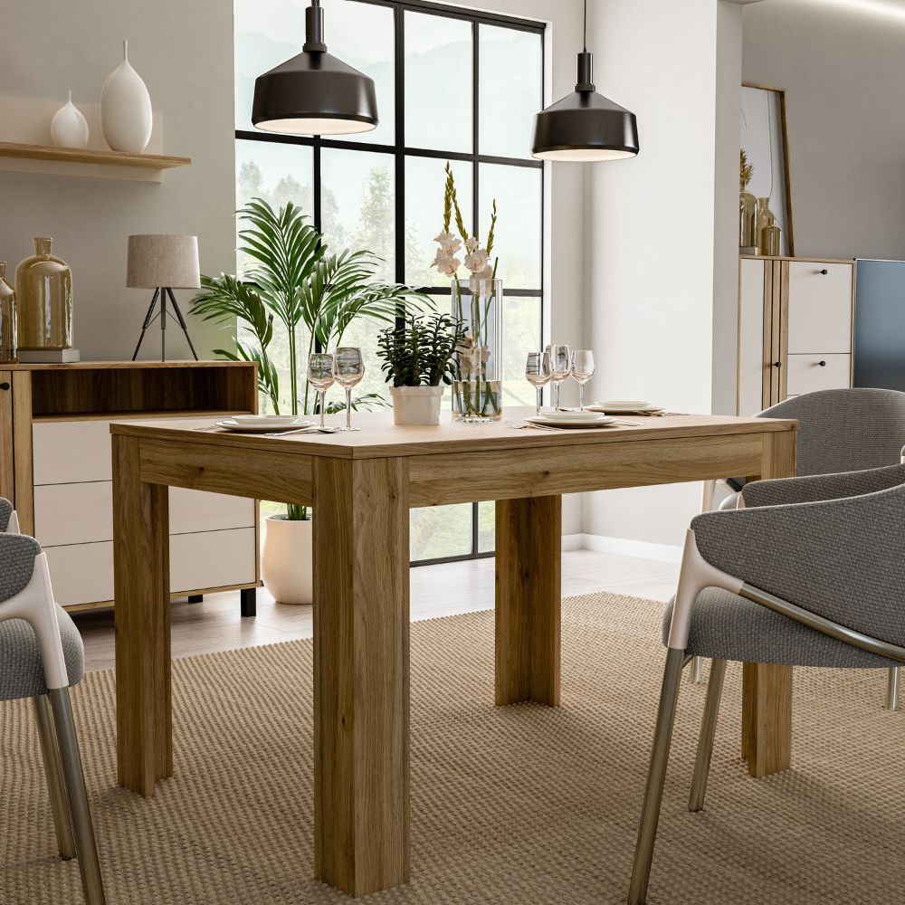 Tavolo allungabile 120/175 cm con gambe squadrate colore rovere medio Neutra