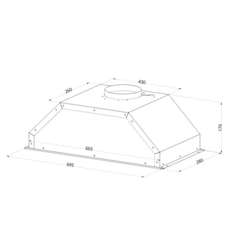 Gruppo cappa sottopensile 72 cm colore grigio - Samet G72N