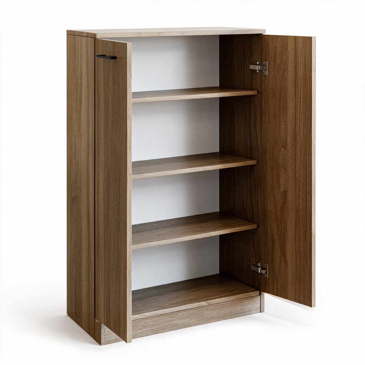 Armadio scarpiera con 2 ante e 3 ripiani colore noce naturale 71x130H cm - Gabriella