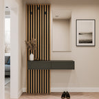 ENTRÉE ELOIS ANTHRACITE CHÊNE AVEC 3 PATTÈRES ET MIROIR