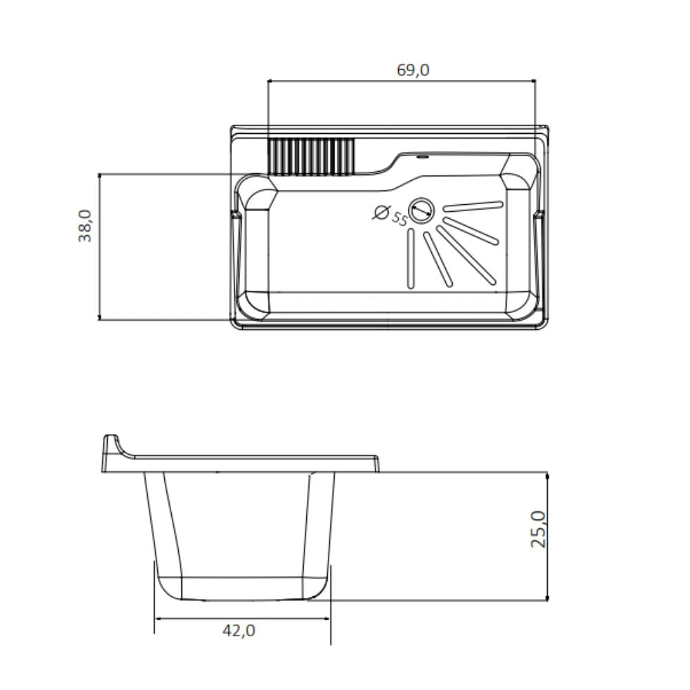 Meuble évier avec double porte en PVC blanc 80x50x85H cm - Artemio