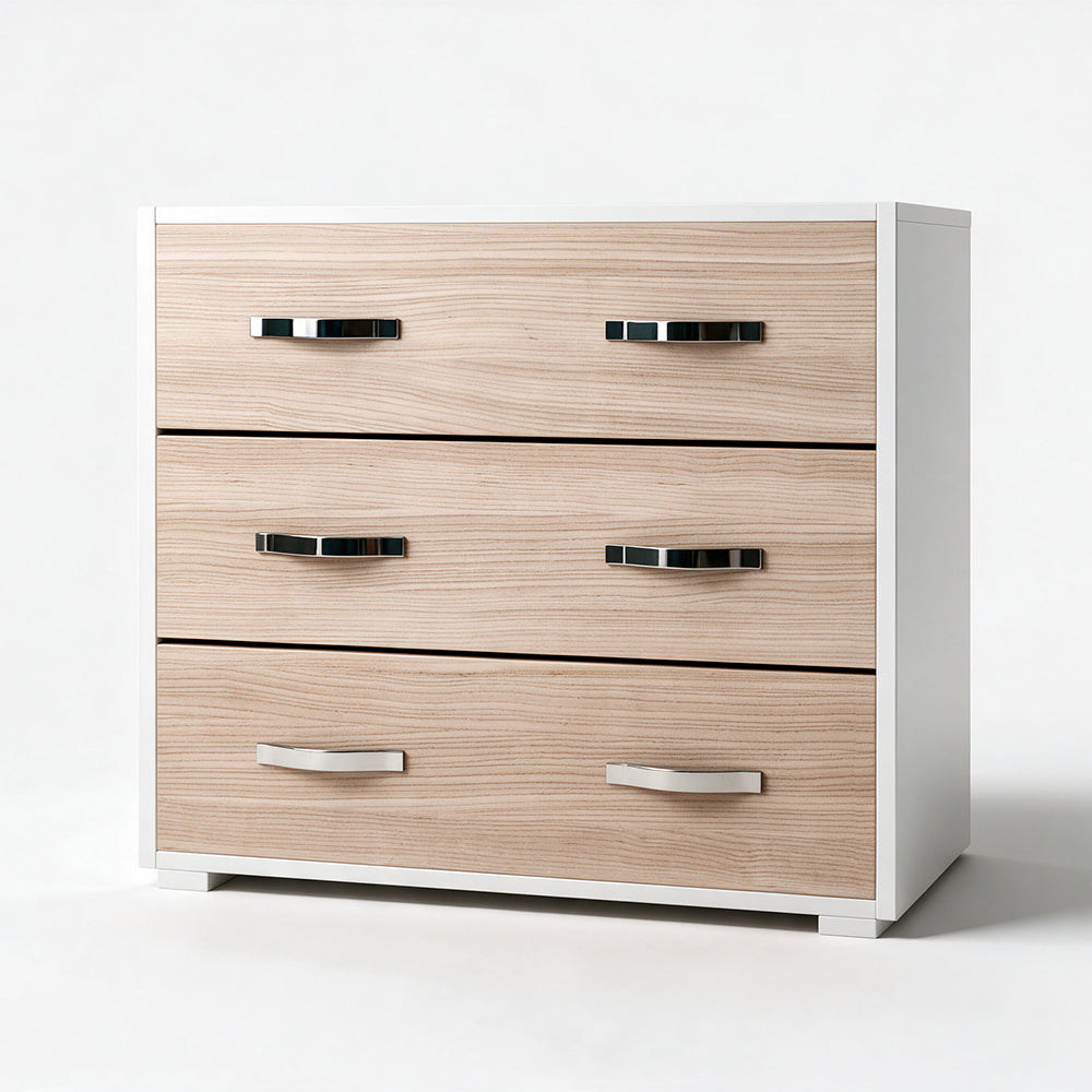 Kommode mit 3 Schubladen, Farbe Ulme, 91x45x81H cm