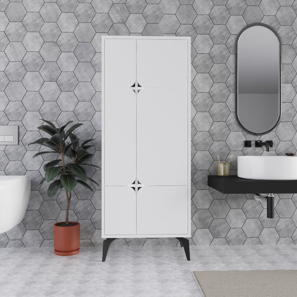 Mobile armadio multiuso con 4 ante colore bianco 60x35.6x151H cm - Spotik