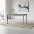 Rechteckiger Tisch 120x80, weißes Gestell und graue Lärche-Platte, Monster