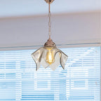 Suspension 54h en cuivre et verre fumé Volga