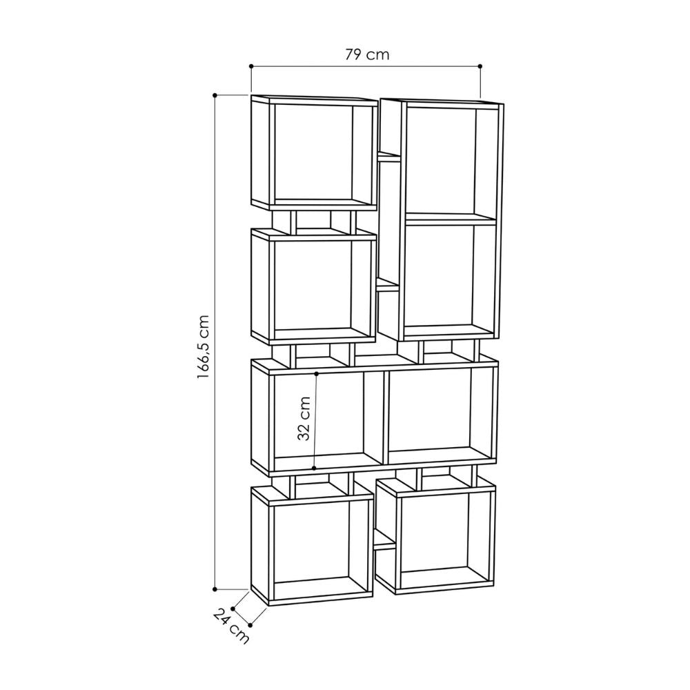 Libreria 79x166,5H cm bifacciale in legno colore tortora - Rail