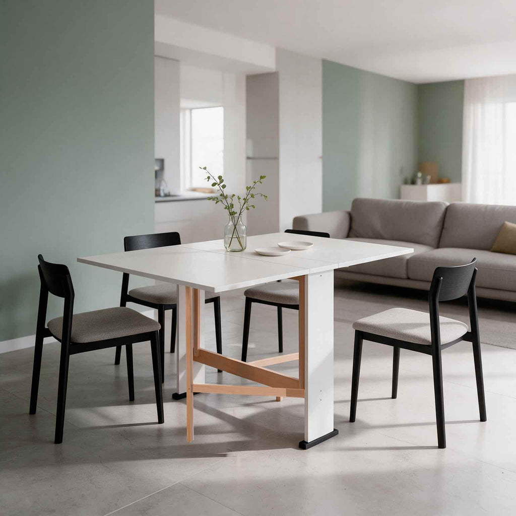Table console pliante gain de place couleur blanc 21x74x78H cm - Misty