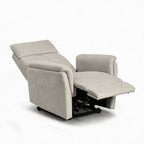 Poltrona alzapersona con recliner elettrico in tessuto beige Motion