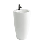 Rechteckiges Standwaschbecken aus glänzender weißer Keramik 53x46,5x86,5 LAV203