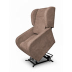 Poltrona alzapersona 2 motori con roller bar e tessuto antimacchia cappuccino Lift