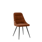 Lot de 2 chaises rembourrées tissu couleur rouille et pieds en métal noir - Cascade