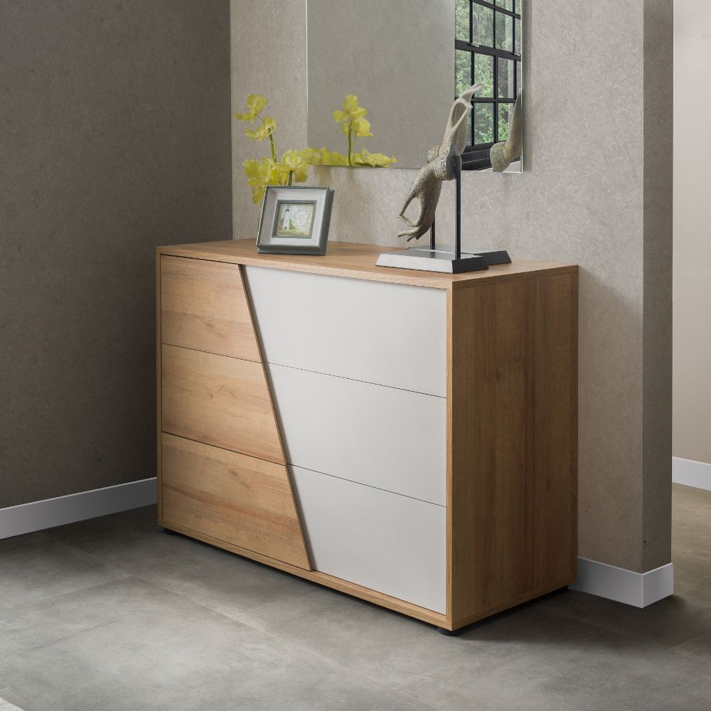 Chambre Fadri chêne miel et chaux gris clair