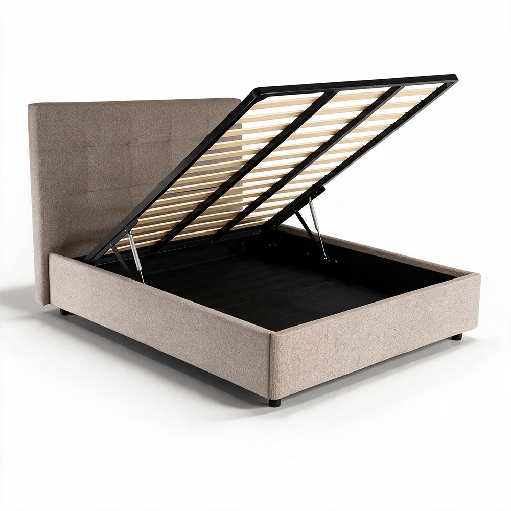 Letto francese contenitore 140x190 tessuto idrorepellente Aragon tortora Ascoli