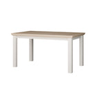 TBLT7127-Q245 AUSZIEHBARER TISCH ESSENZA GESTELL WEISS MIT PLATTE EICHE