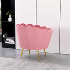 Poltrona a conchiglia in velluto rosa Orel