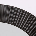 Specchio decorativo rotondo da parete 51x51 cm con cornice plissettata nera MR6043