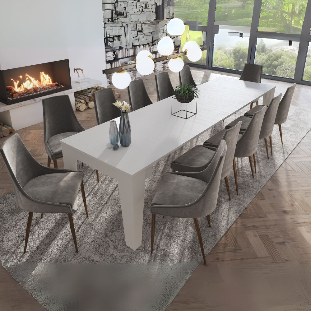 Consolle allungabile 90x53,6x75,2H cm colore bianco rustico Petra
