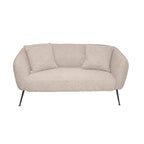 Divano 2 posti in tessuto grigio mouse con piedi neri 141x70x74H Nuvia