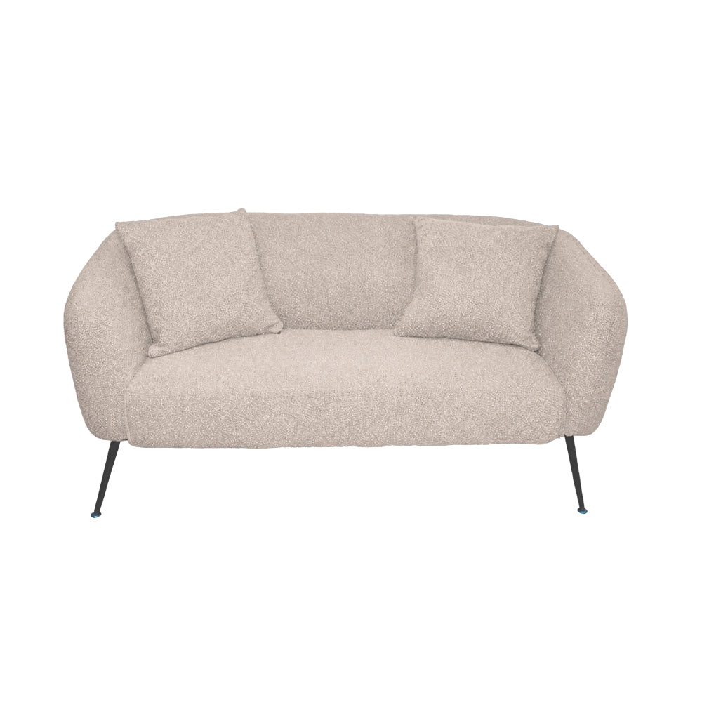 Divano 2 posti in tessuto grigio mouse con piedi neri 141x70x74H Nuvia
