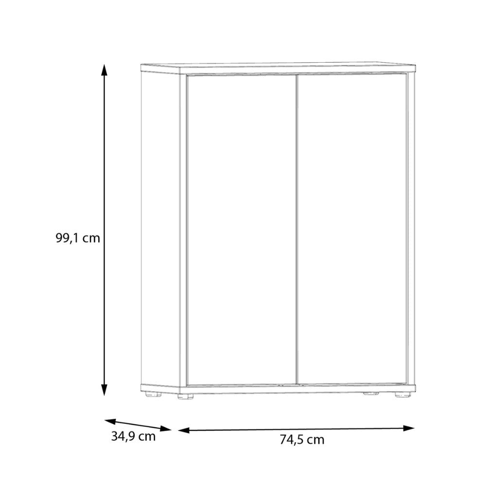 Meuble multi-usage 2 portes coloris gris clair 74.5x35x99 Medea