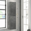 Colonne de salle de bain suspendue 35x150H cm avec 2 portes couleur ciment - Foltin