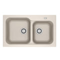 Lavello cucina 2 vasche incasso in tectonite beige 83x50 cm. Franke KID620