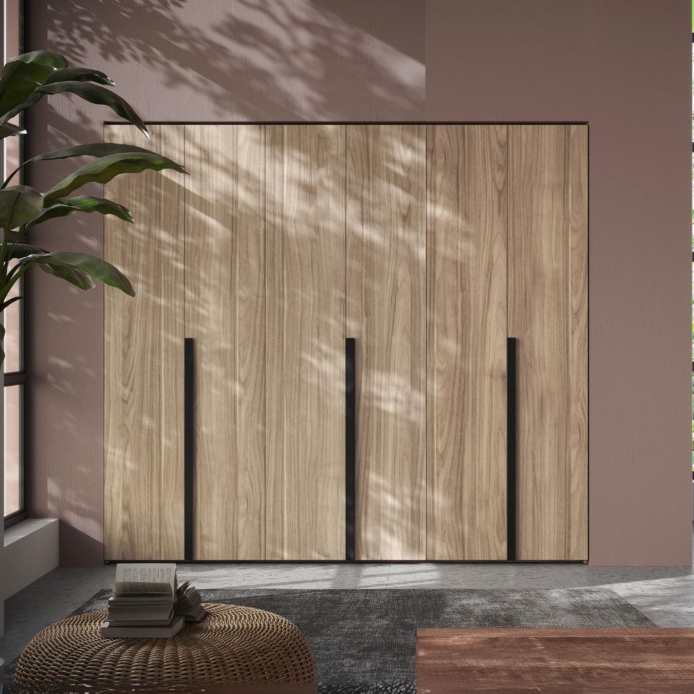 Armadio con 6 ante battenti colore noce america 276x250H cm - Coco