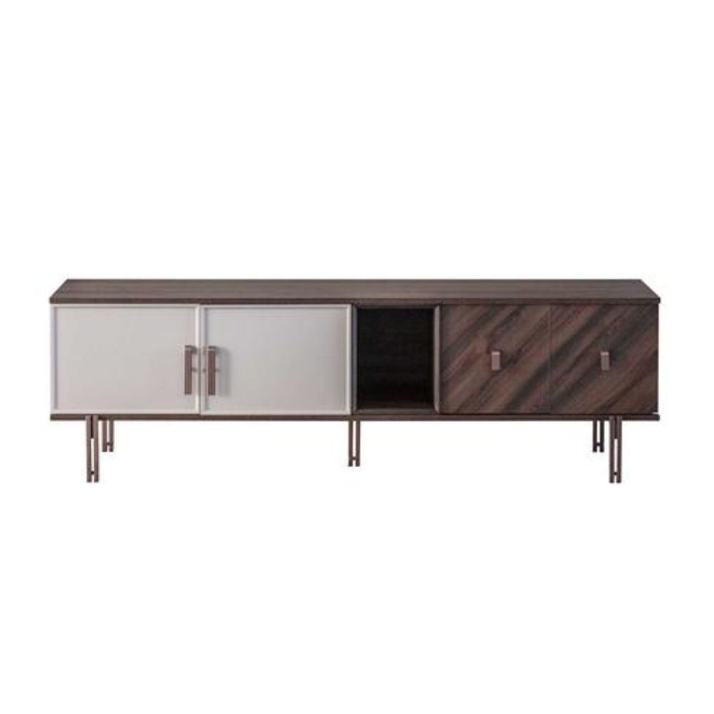 Mobile porta TV con ante finitura Mozambik spatolato 195x60H cm - Merlin