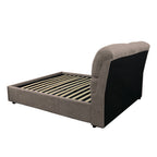 Letto matrimoniale con contenitore in tessuto colore tortora - Sofaback