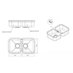 Évier à encastrer par le dessous 2 bacs 76x45 cm - Smeg UM3434