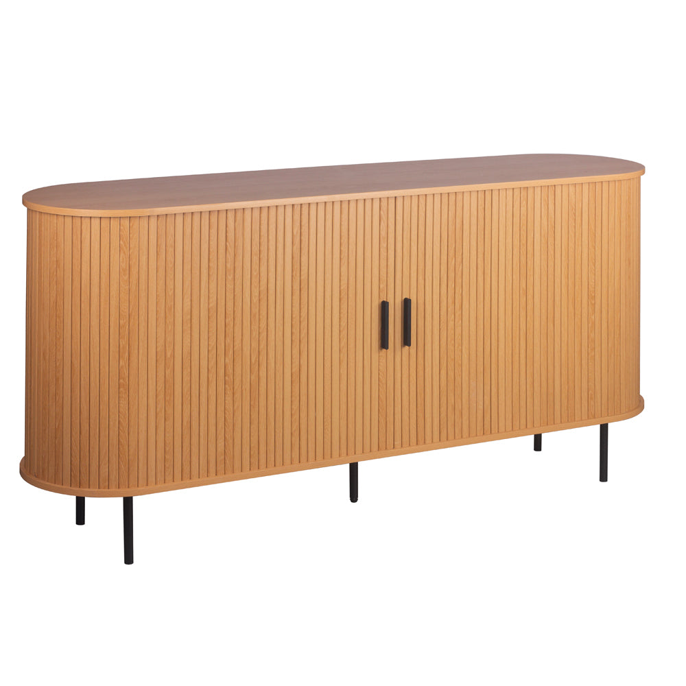 Madia con ante scorrevoli listellate colore rovere oak 160x40x80H Kajsa51B
