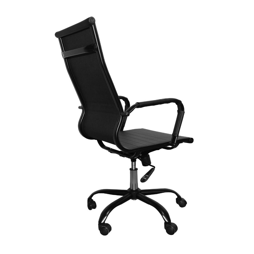 Poltrona ufficio con schienale ergonomico e ruote colore nero H105 Nuvia